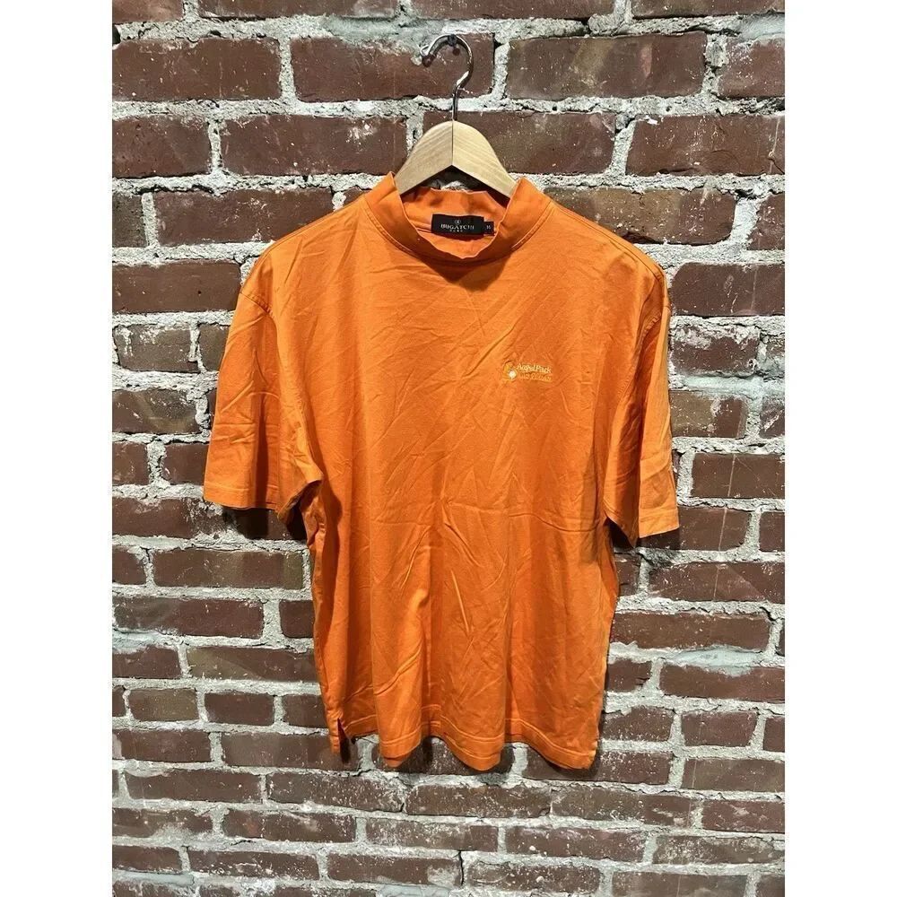 Bugatchi Uomo Vintage Mens Orange Short Sleeve T-shirt Angel Park Size Medium